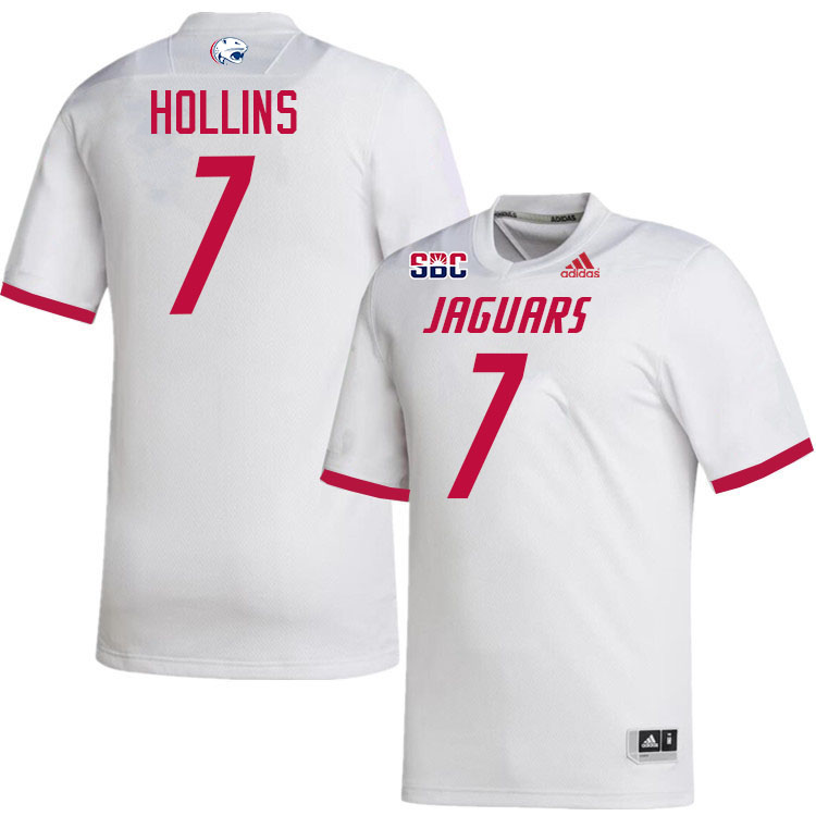 #7 Jared Hollins South Alabama Jaguars Jerseys,College Football Uniforms,Apparels Stitched-White #7 Jared Hollins South Alabama Jaguars Jerseys,College Football Uniforms,Apparels Stitched-White